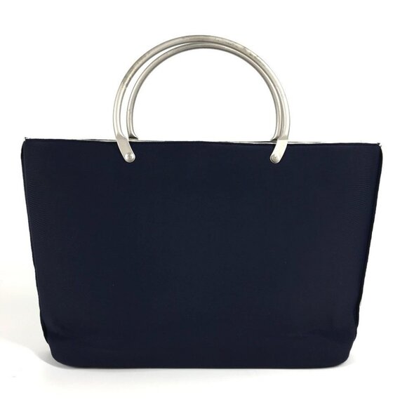CHANEL Bag Tote Bag Hand Bag polyamide Navy/Silver - Picture 2 of 16